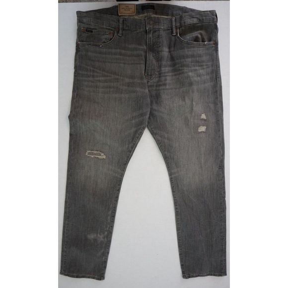 Polo Ralph Lauren Men Sz 38x32 Gray The Sullivan Slim Rope Dyed Jeans $198+ - Picture 1 of 11
